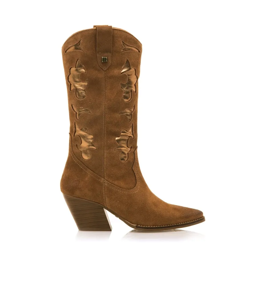 BOTAS DE PIEL MISSOURI MARRóN ALTURA TACóN 5CM