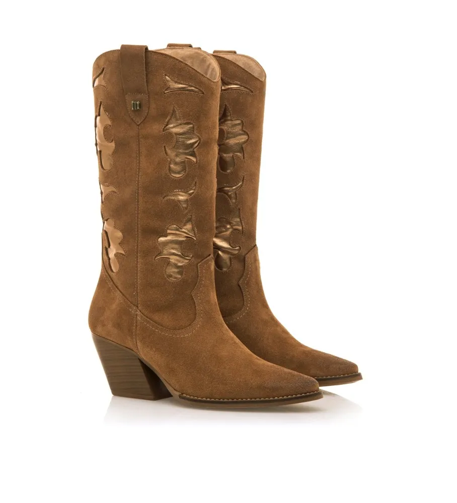 BOTAS DE PIEL MISSOURI MARRóN ALTURA TACóN 5CM