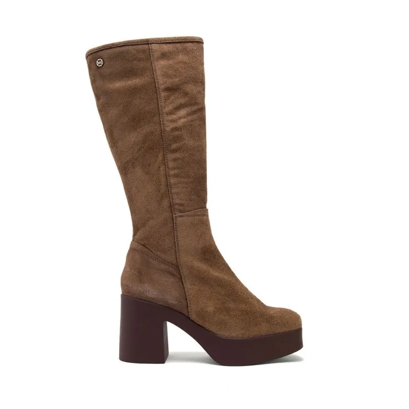 BOTAS DE TACÓN MOKA CON CREMALLERA LARISA