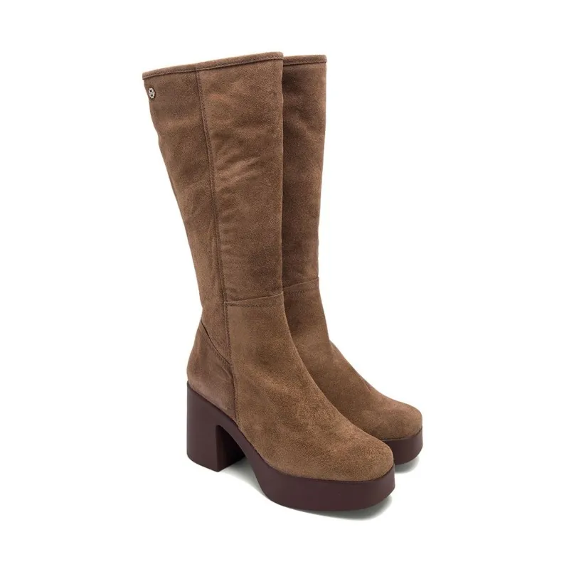 BOTAS DE TACÓN MOKA CON CREMALLERA LARISA