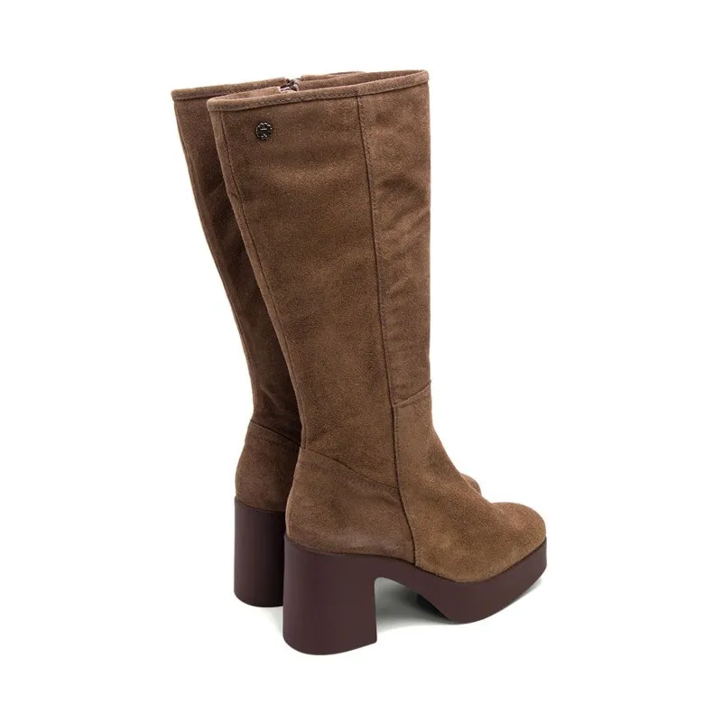 BOTAS DE TACÓN MOKA CON CREMALLERA LARISA