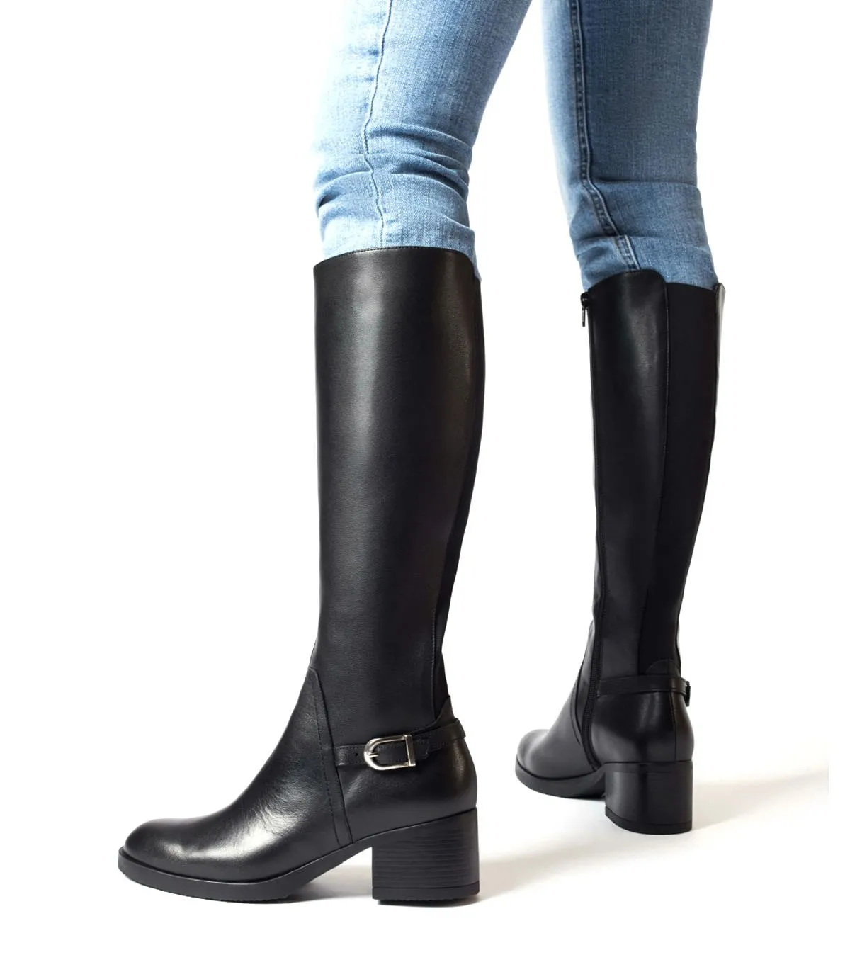 BOTAS MUJER TACÓN ANCHO WONDERS ISY G6233 NEGRO