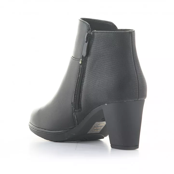 Botas tacón Amarpies negros de doble textura y cremallera lateral