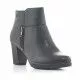 Botas tacón Amarpies negros de doble textura y cremallera lateral