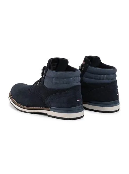 botas tommy hilfiger outdoor suede azul hombre