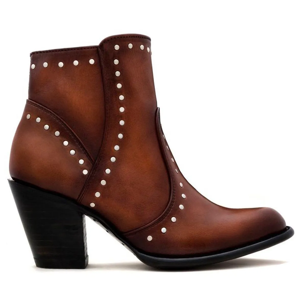 BOTINES DE CUERO PARA DAMA MOEDELO SYDNEY EN CARAMELO LAB36118353