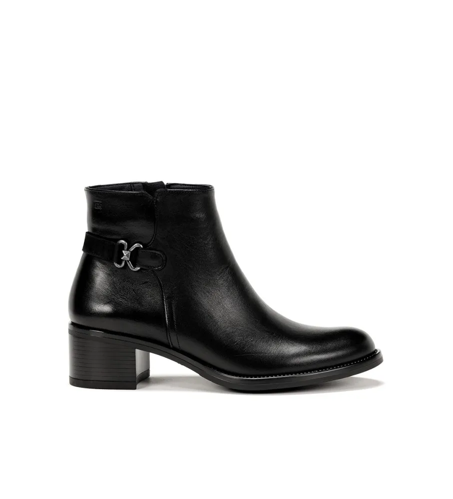 BOTINES DE PIEL CHIARA NEGRO ALTURA TACóN 5CM