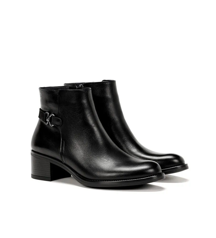BOTINES DE PIEL CHIARA NEGRO ALTURA TACóN 5CM
