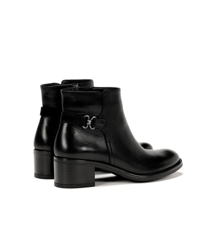 BOTINES DE PIEL CHIARA NEGRO ALTURA TACóN 5CM