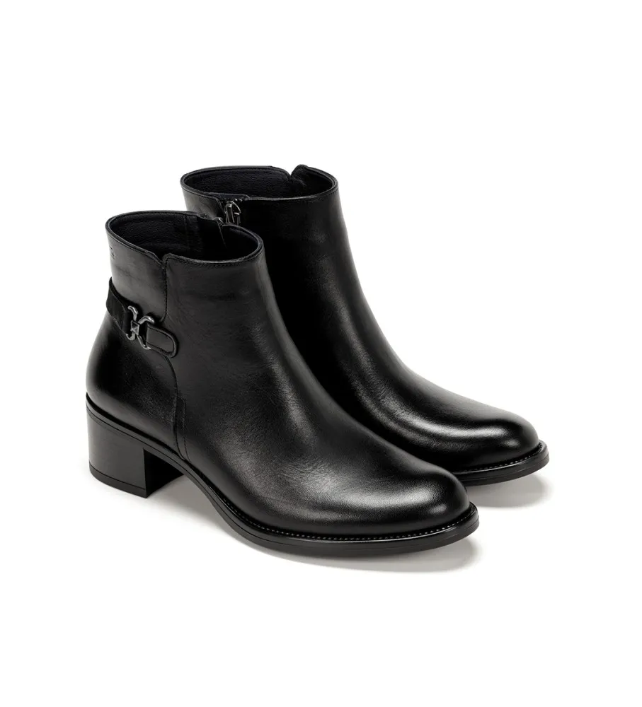 BOTINES DE PIEL CHIARA NEGRO ALTURA TACóN 5CM