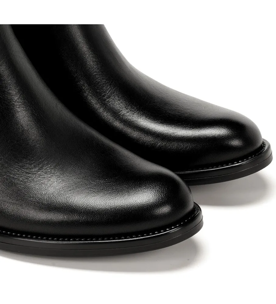BOTINES DE PIEL CHIARA NEGRO ALTURA TACóN 5CM