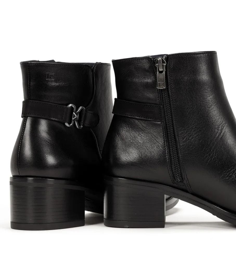 BOTINES DE PIEL CHIARA NEGRO ALTURA TACóN 5CM