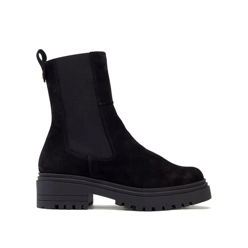 BOTINES PLANOS NEGROS CON ELASTICOS SIBILA