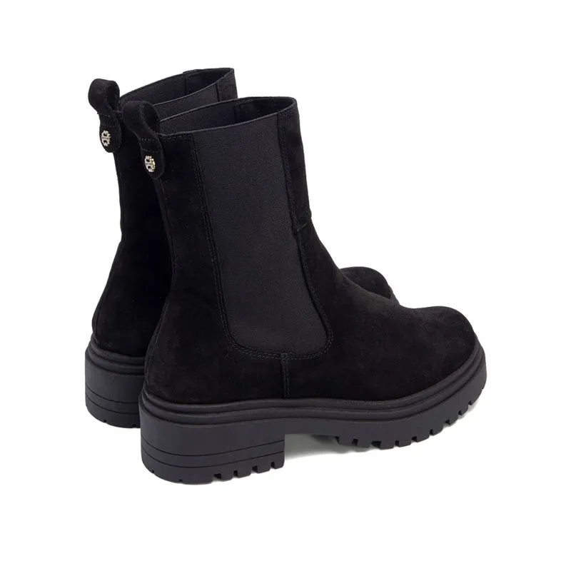 BOTINES PLANOS NEGROS CON ELASTICOS SIBILA
