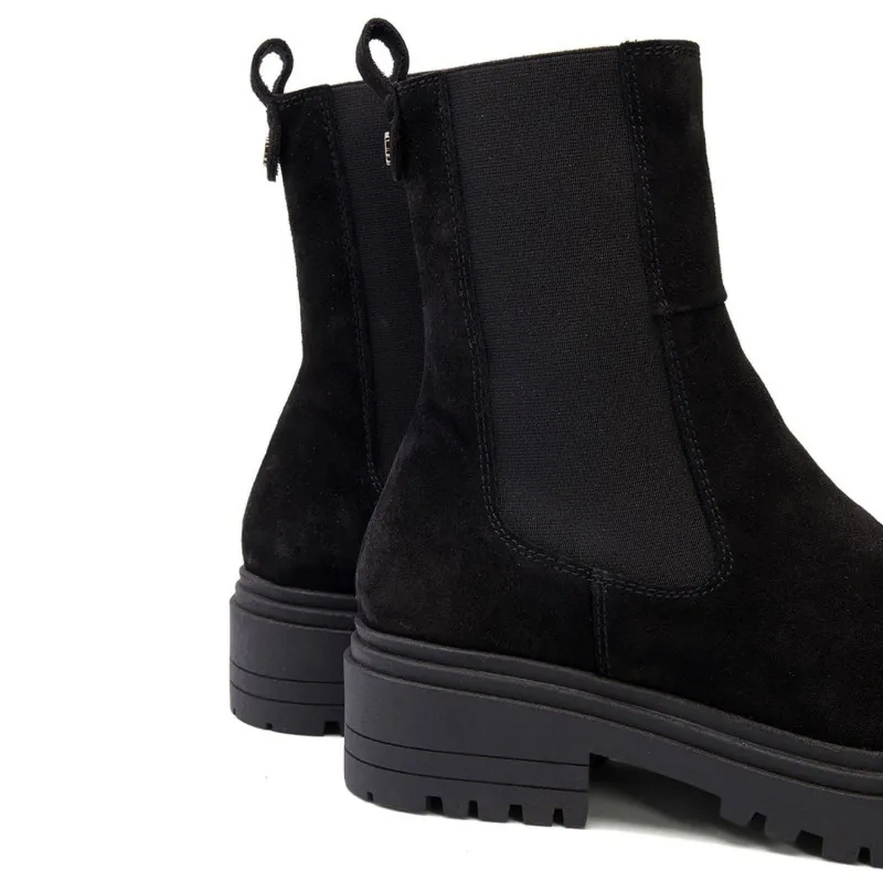 BOTINES PLANOS NEGROS CON ELASTICOS SIBILA