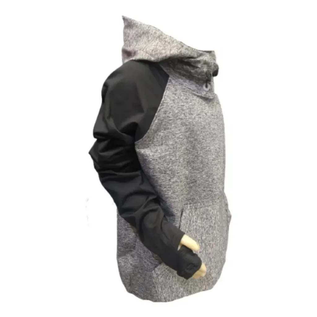 Buzo Deportivo Niño Capucha Gris + Pantalón Chupín Negro