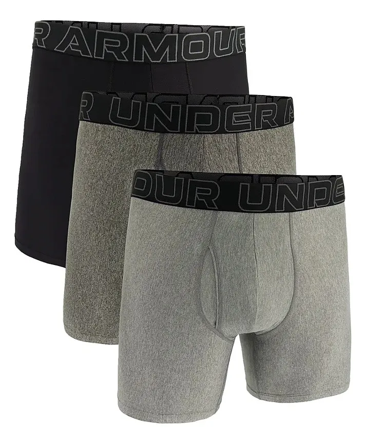 CALZONCILLOS UNDER ARMOUR PERF TECH 6IN 3 PACK  STEEL FULL HEATHER/CASTLEROCK HEATHER/CASTLEROCK  MEN´S