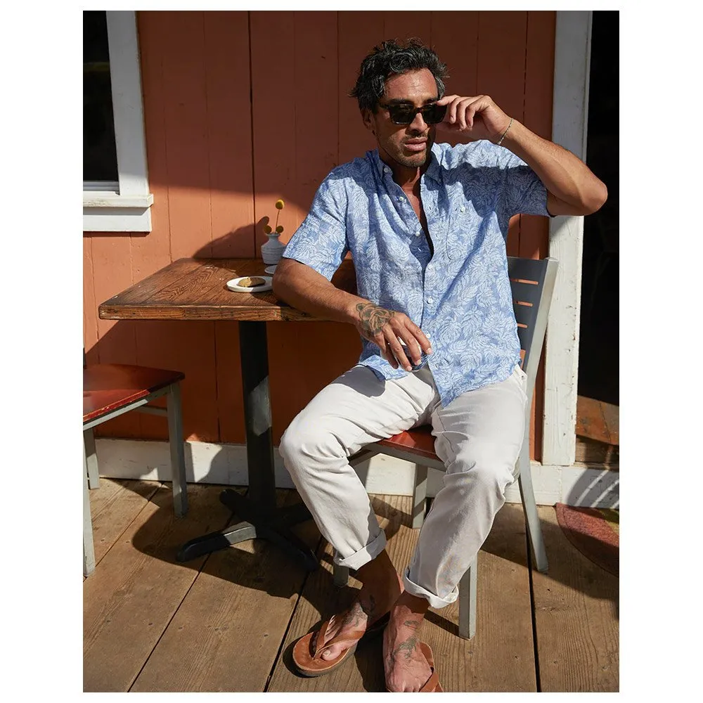Camisa Outerknown Atlantic SS Linen Shirt Linen Leaves