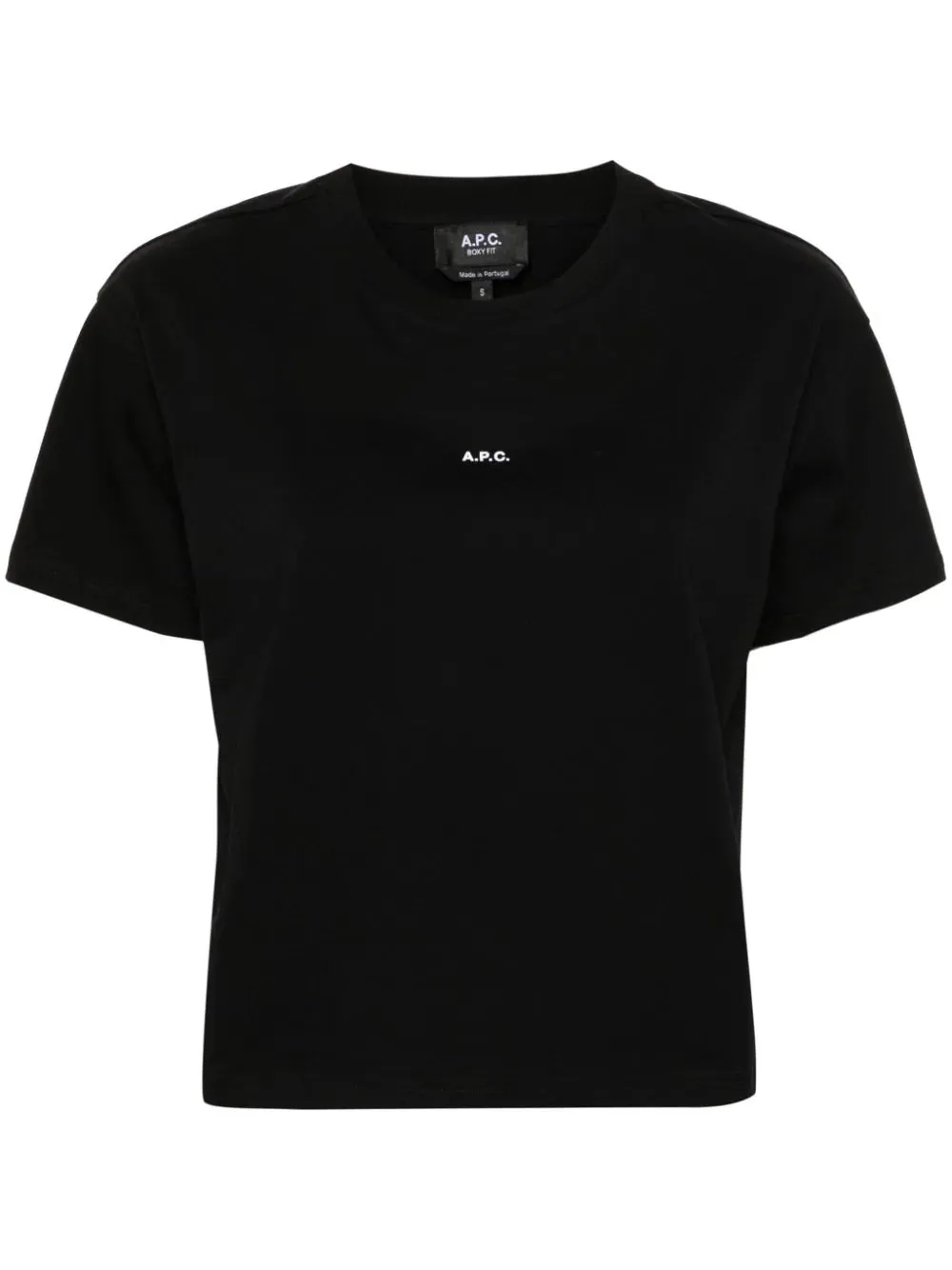 CAMISETA CROPPED BOXY LOGO NEGRA