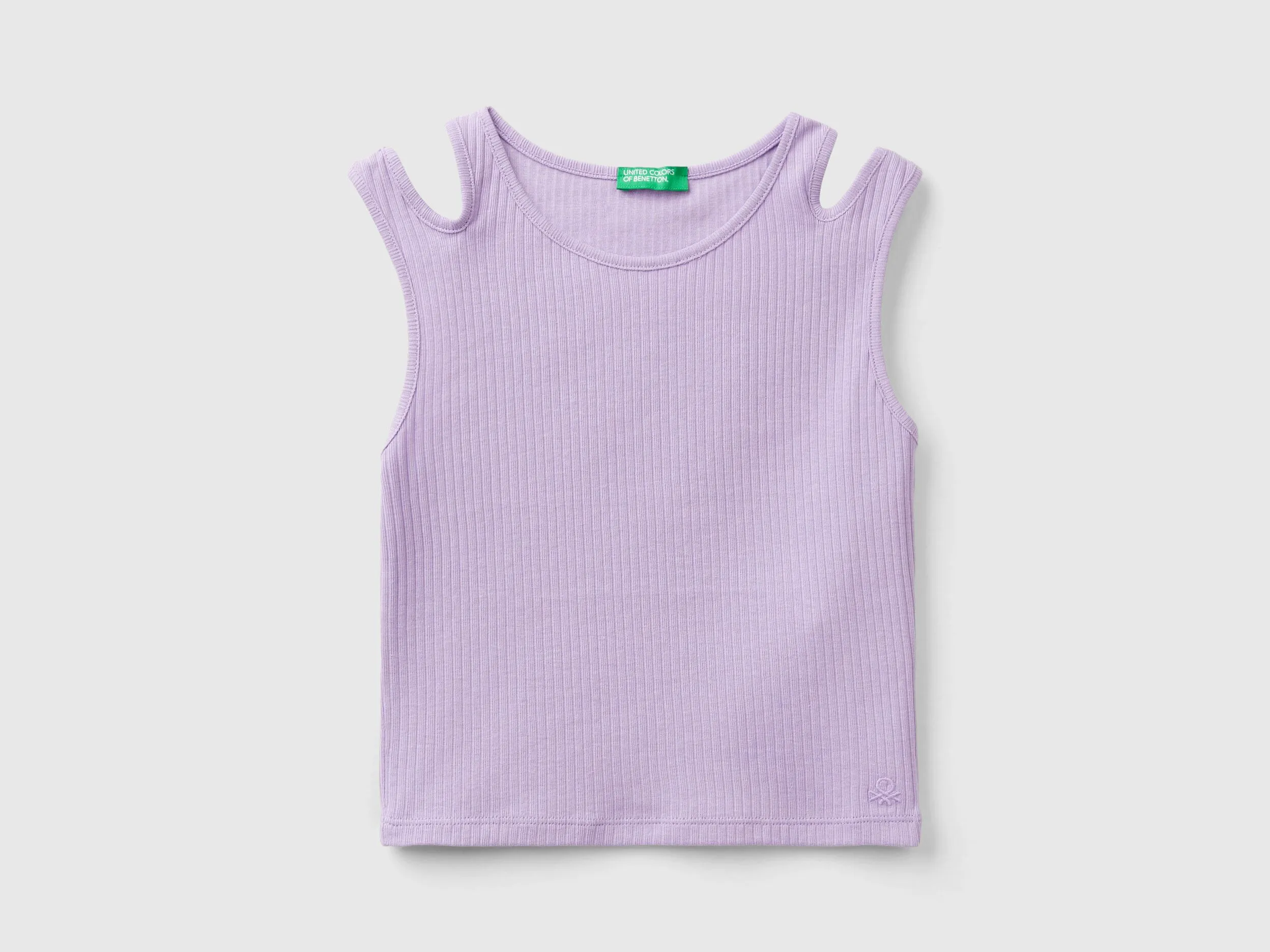 Camiseta de tirantes acanalada con troquelado