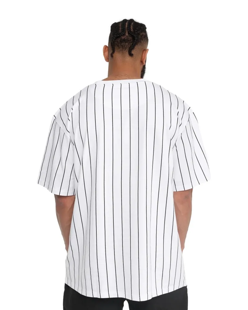 Camiseta karl kani blanca small logo pinstripe tee