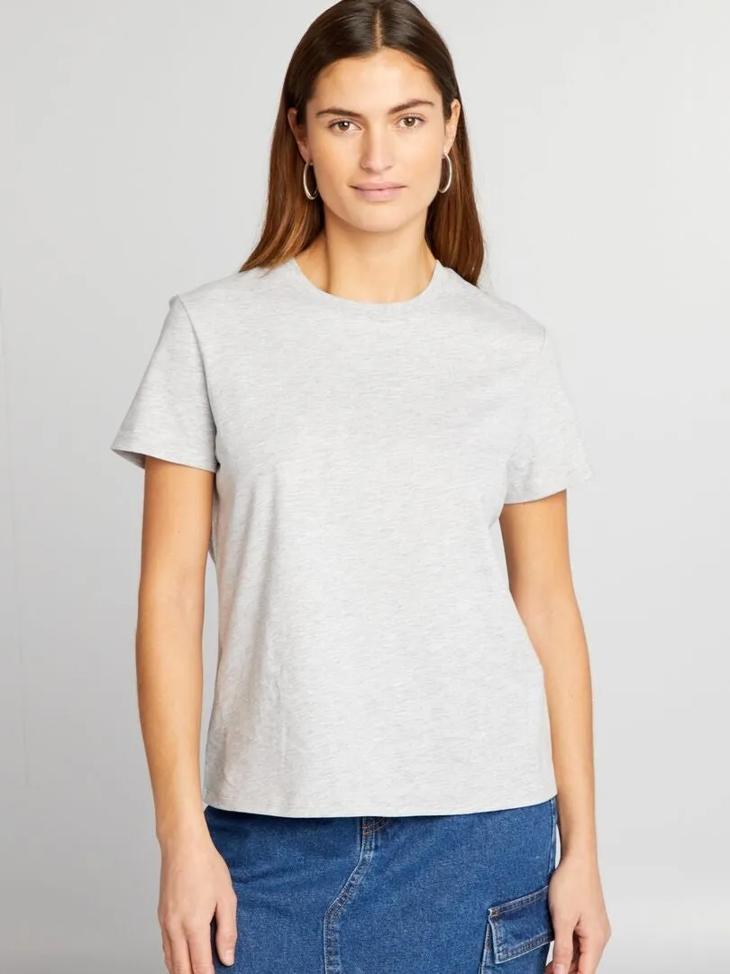 CAMISETA LISA DE PUNTO  GRIS