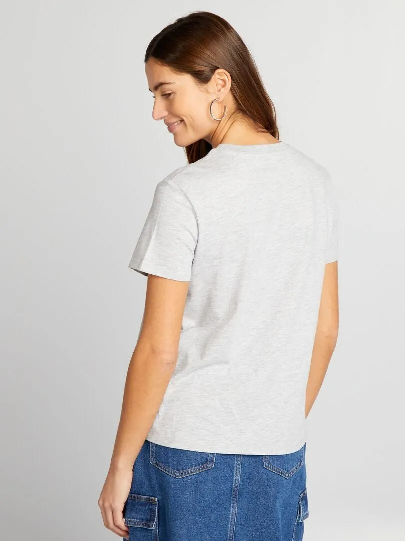 CAMISETA LISA DE PUNTO  GRIS