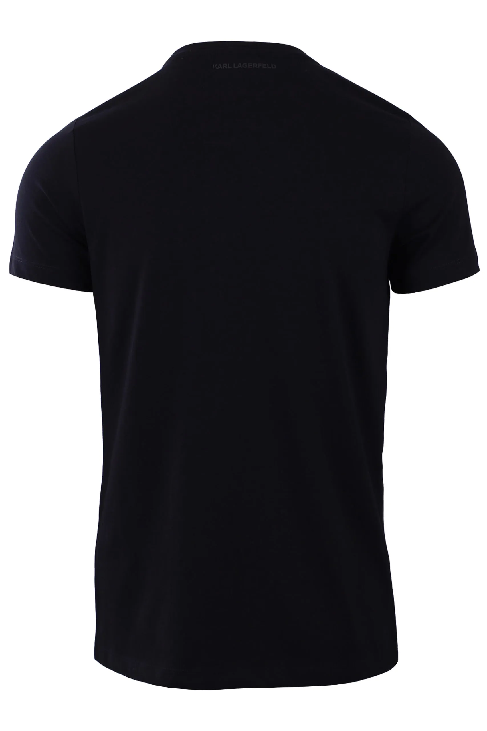 Camiseta negra con el perfil de Karl dorado