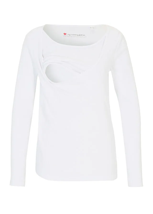 CAMISETA PREMAMá/DE LACTANCIA, 2 UNIDADES CON ALGODóN ORGáNICO NEGROBLANCO