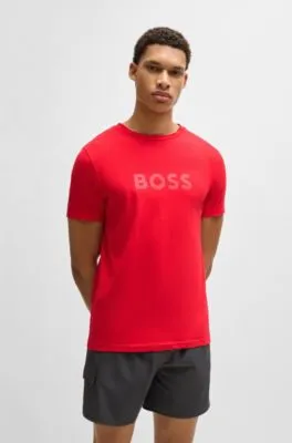 Camiseta regular fit de punto de algodón con protección solar UV 50+