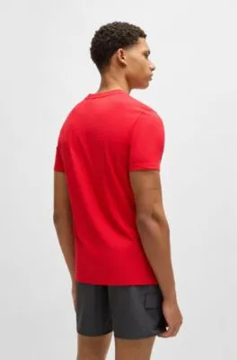 Camiseta regular fit de punto de algodón con protección solar UV 50+