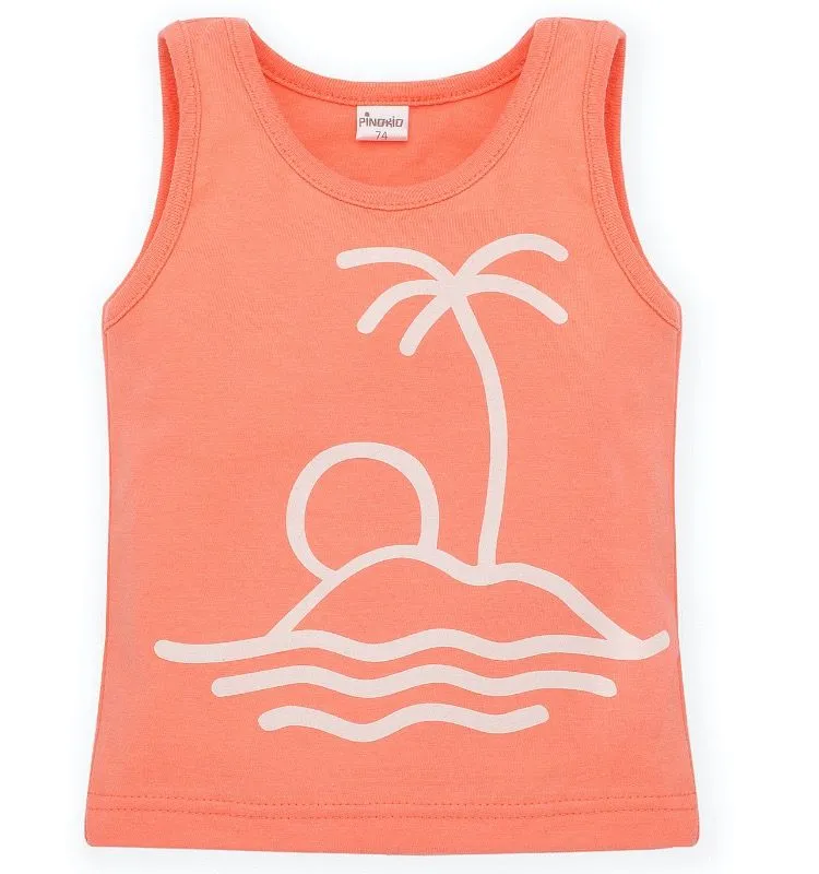 Camiseta tirantes infantil color salmón colección Sun&Fun