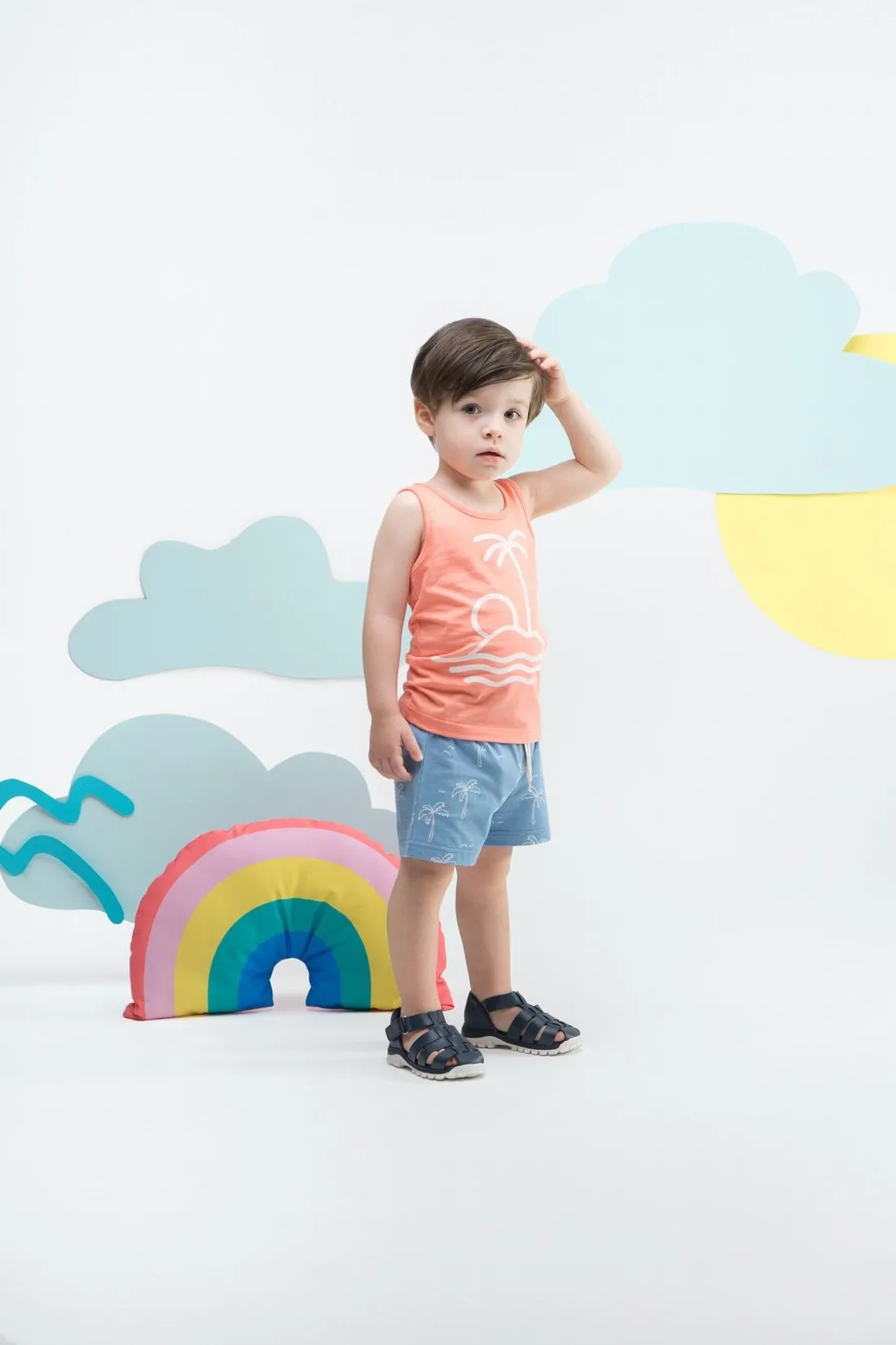 Camiseta tirantes infantil color salmón colección Sun&Fun