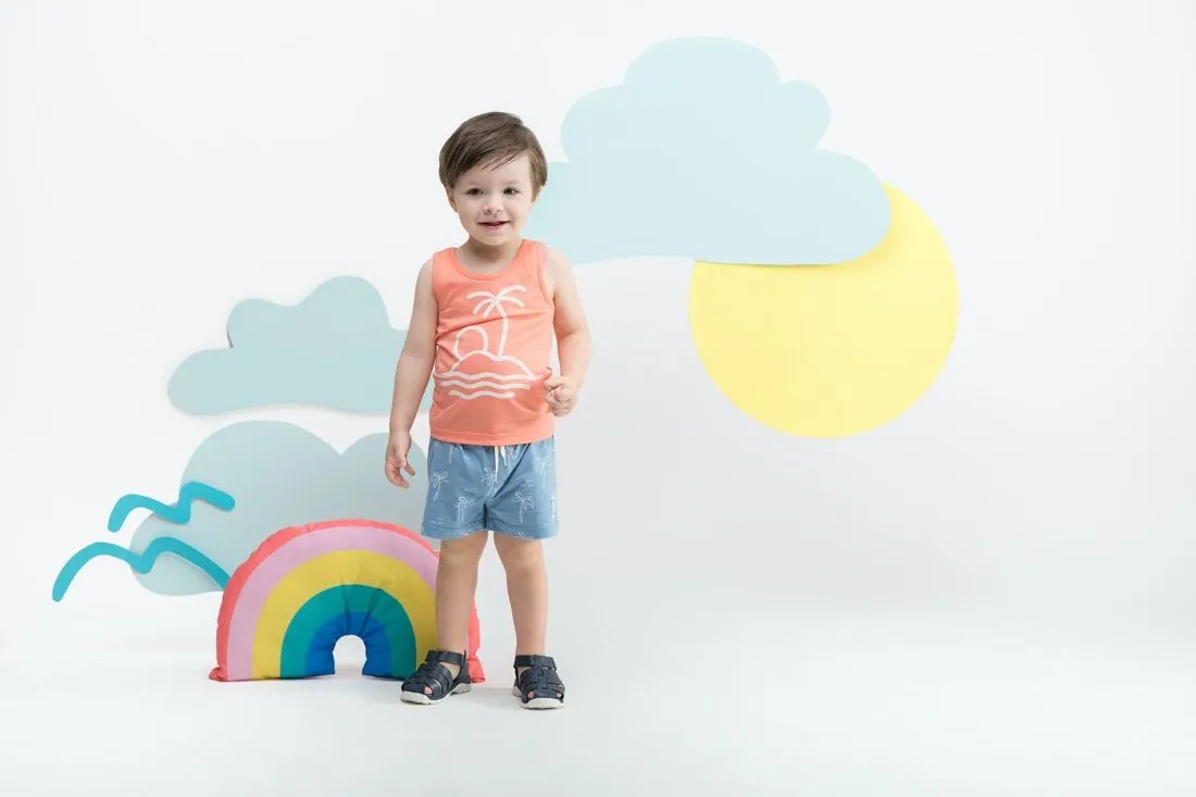 Camiseta tirantes infantil color salmón colección Sun&Fun