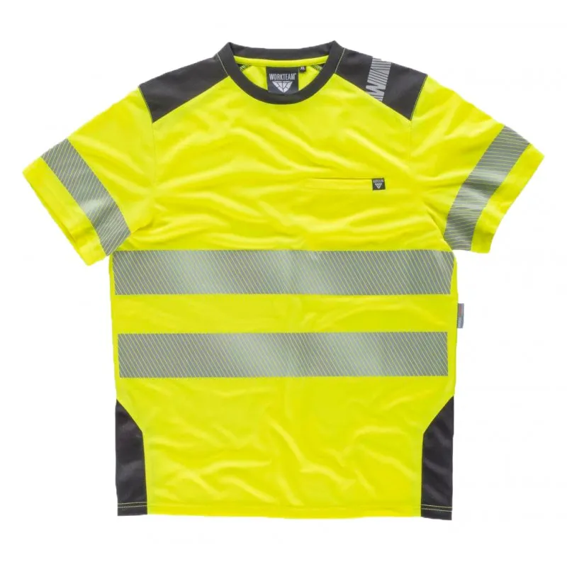 Camiseta WORKTEAM C9241 de alta visibilidad de manga corta