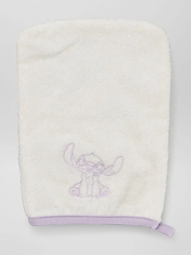 CAPA DE BAñO + MANOPLA 'STITCH'  PURPURA