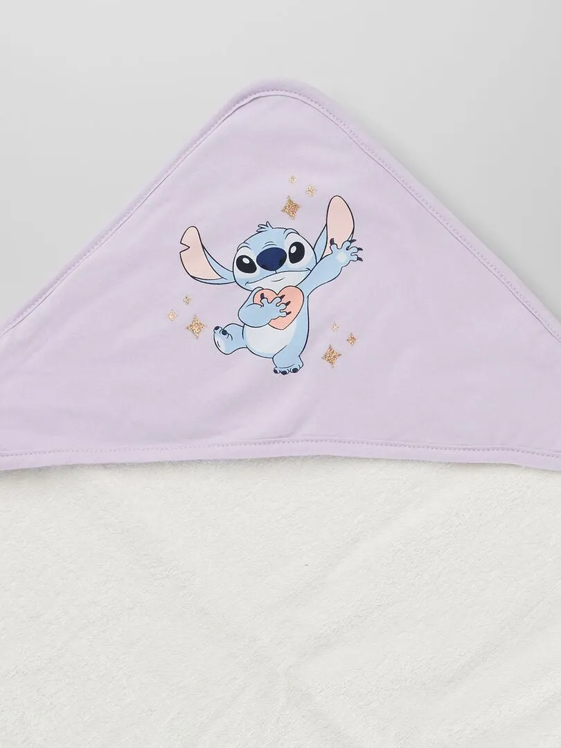 CAPA DE BAñO + MANOPLA 'STITCH'  PURPURA