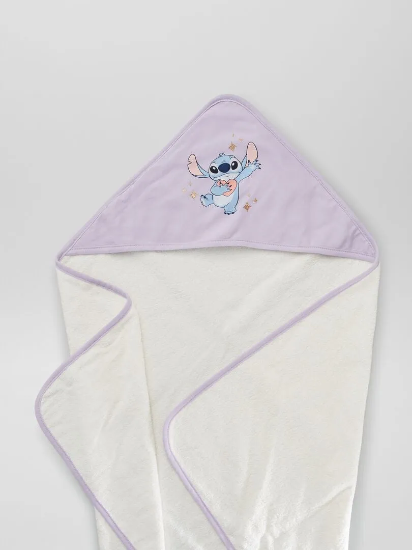 CAPA DE BAñO + MANOPLA 'STITCH'  PURPURA