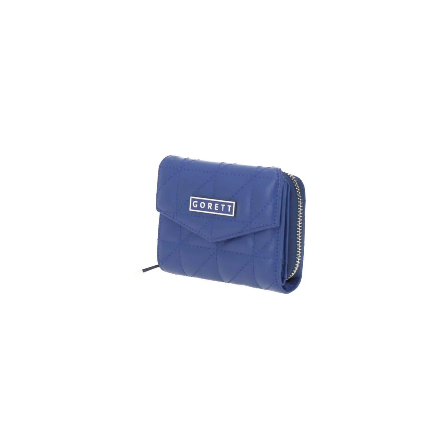 Cartera De Mujer Azul Gorett Loren Con Capitonado