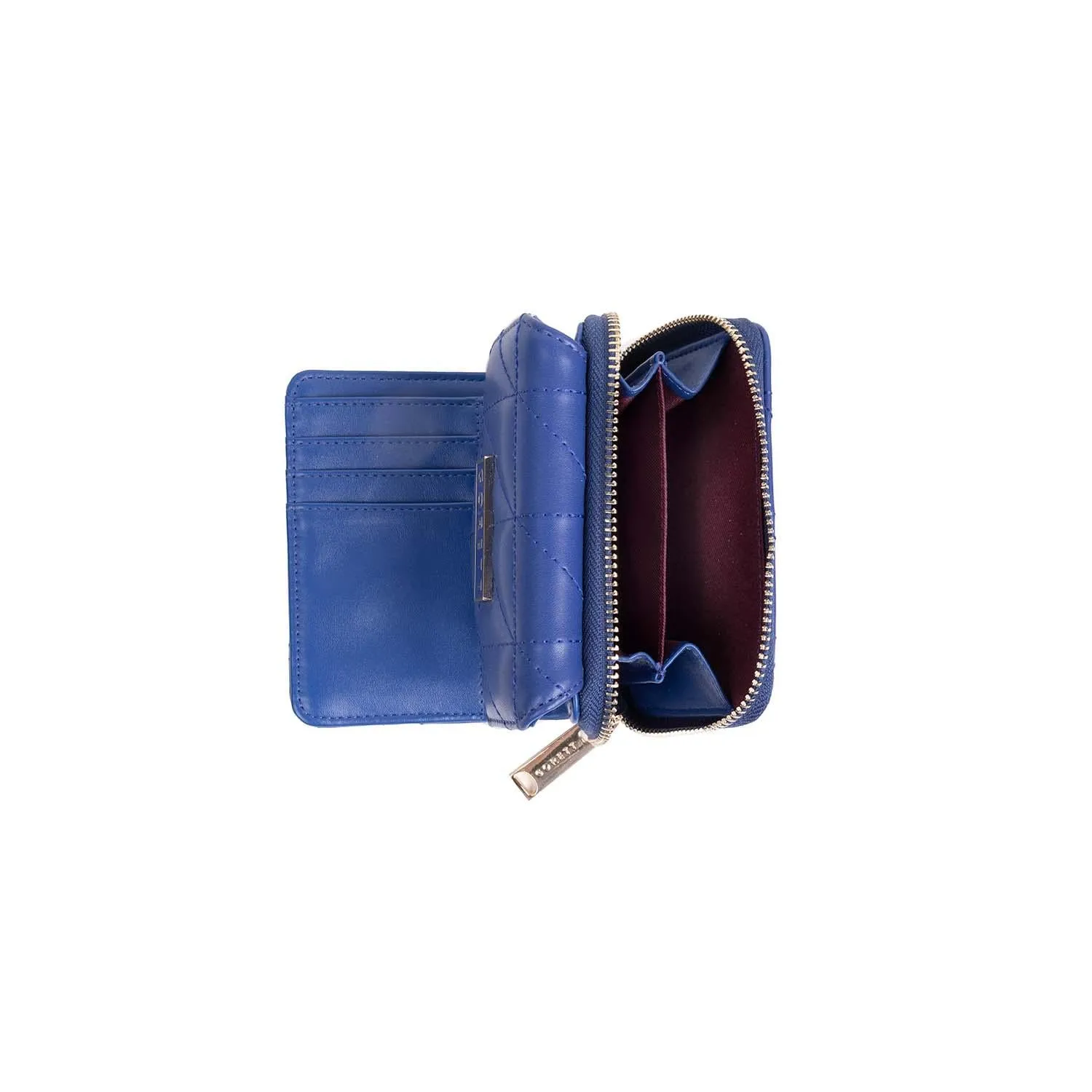 Cartera De Mujer Azul Gorett Loren Con Capitonado