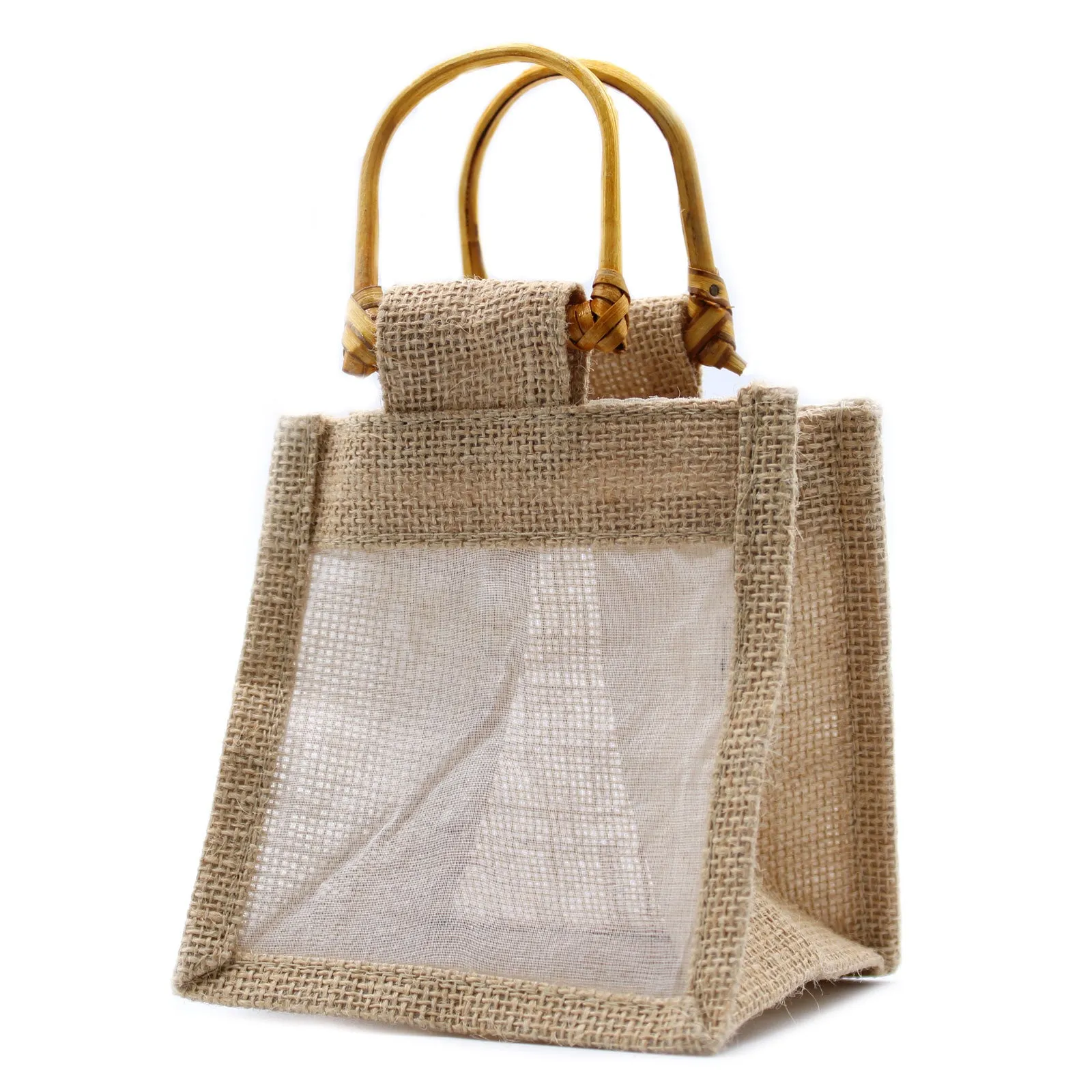 Cesta de Regalo de YUTE PURO y ALGODON con  1 ventana