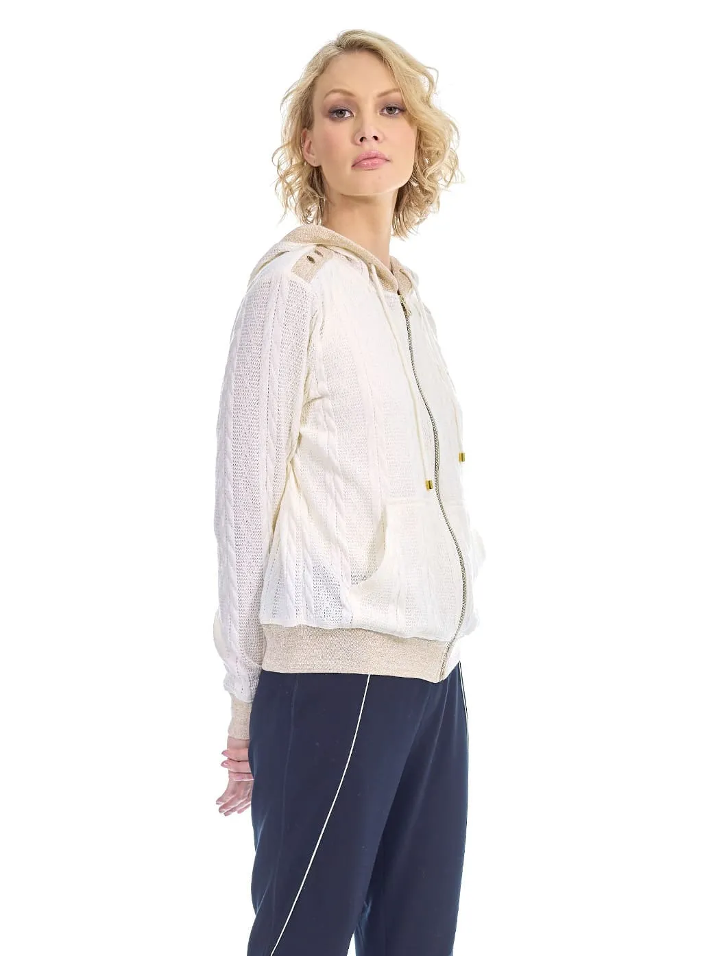 Chamarra hueso contorno lurex Comfort