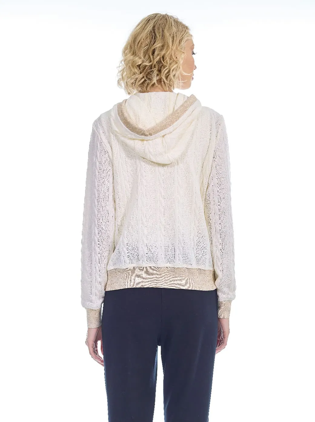 Chamarra hueso contorno lurex Comfort