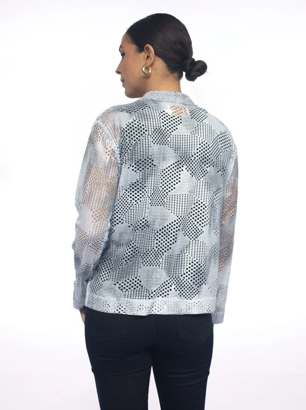 Chamarra plata con rayas Comfort