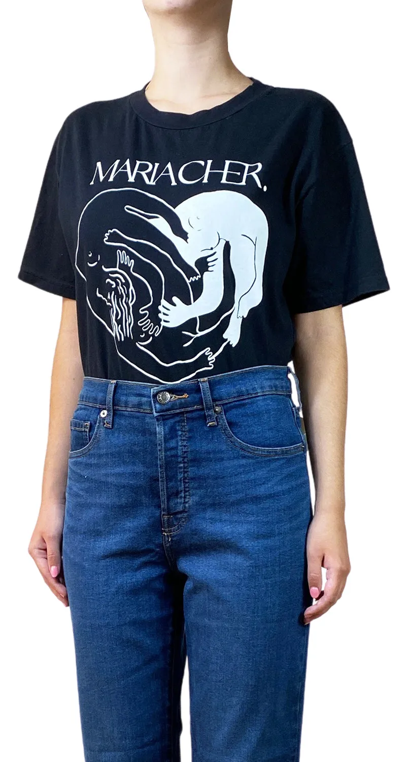CHER Polera Negra Estampada
