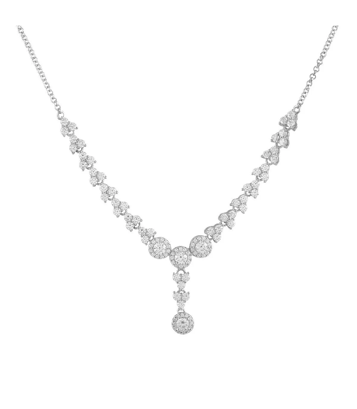 COLLAR ITEMPORALITY PLATA COLGANTE DE CIRCONITAS CIRCULARES Y PIRAMIDALES  SNL101042UU