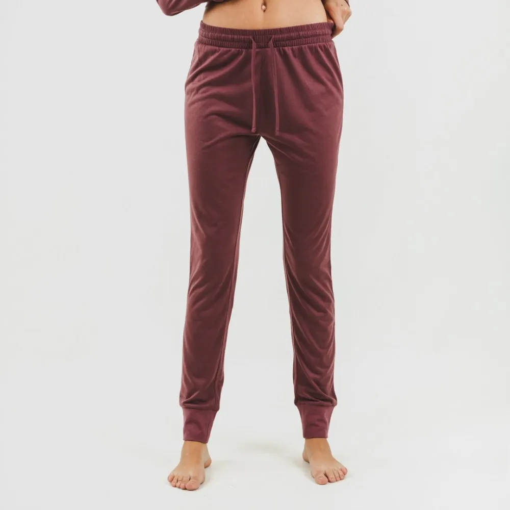 Conjunto deportivo chaqueta cremallera mujer berenjena