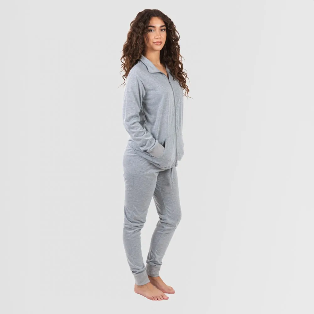 Conjunto deportivo chaqueta cremallera mujer gris