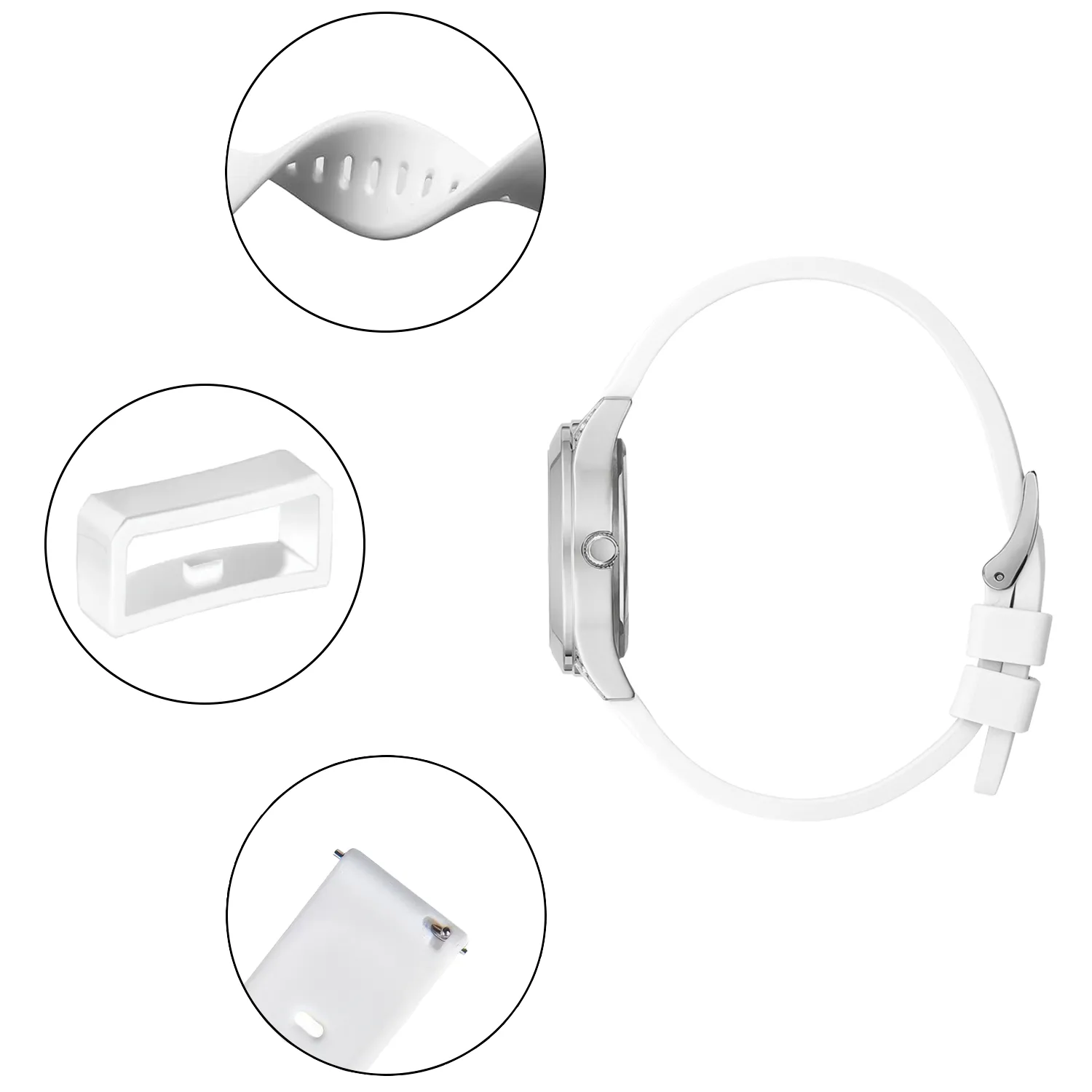 Correa Reloj Silicona Liberacion Rapida V2 20 Mm Blanco
