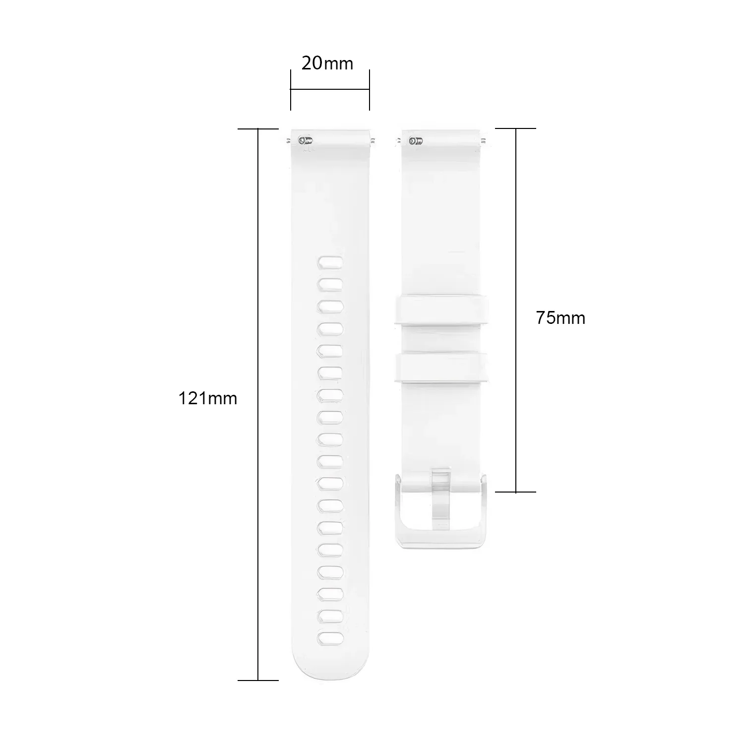 Correa Reloj Silicona Liberacion Rapida V2 20 Mm Blanco